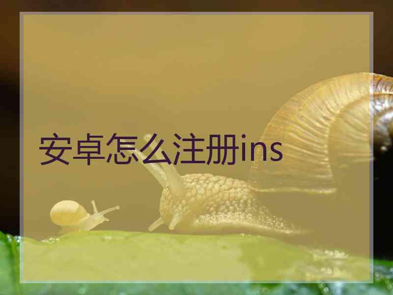 安卓怎么注册ins